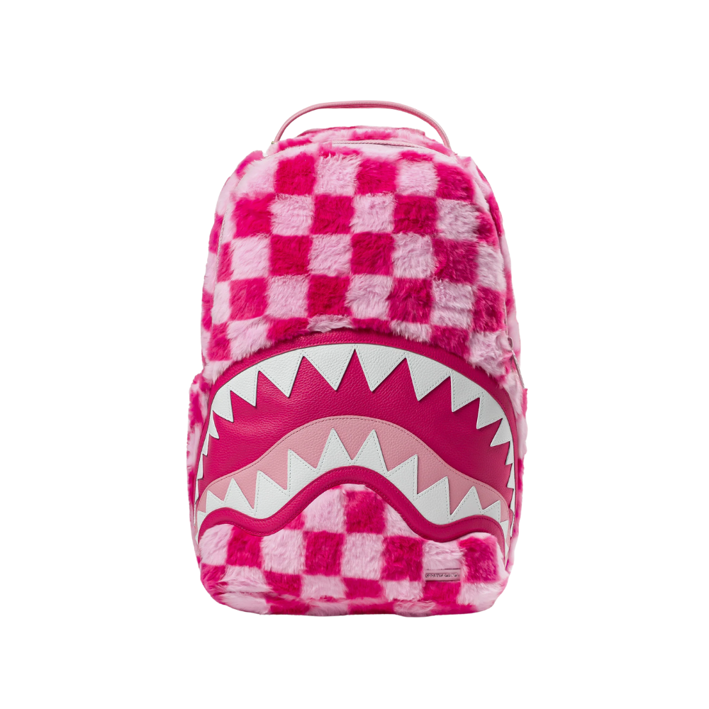 Sprayground Pink Fur Check Backpack